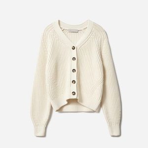 Everlane Textured Cotton Crop Cardigan